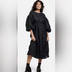 Kika Vargas for Target Black Textured Long Sleeve Dress